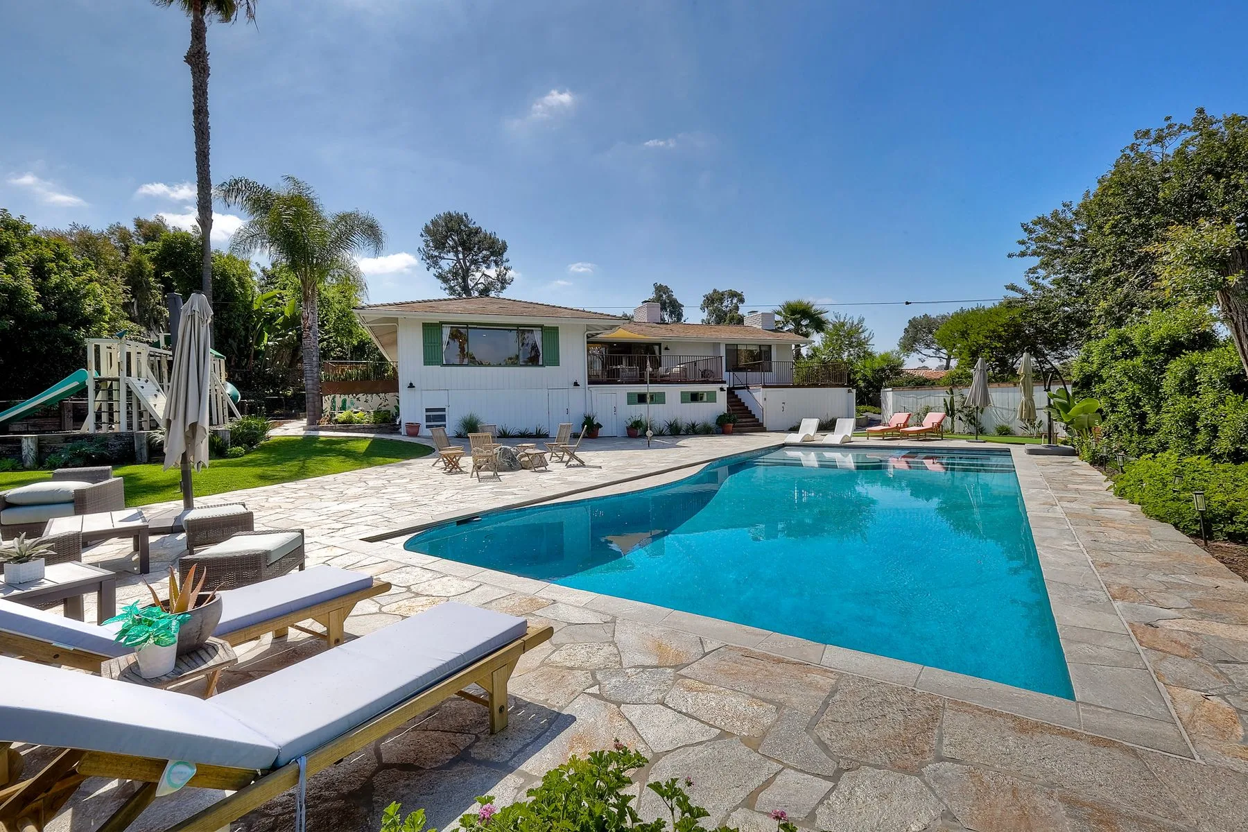 Landscaped backyard at Casa La Granada